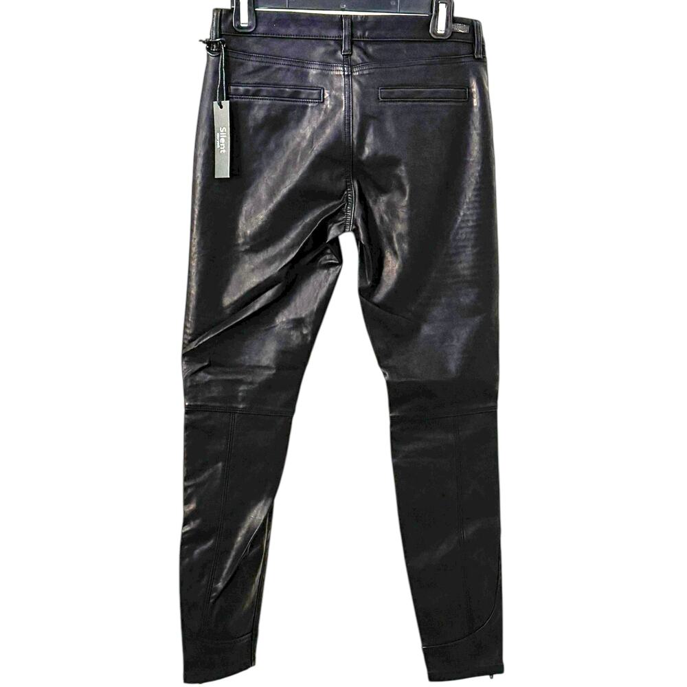 NWT BlankNYC Silent Vegan Leather Denim Moto Pants - Picture 9 of 16